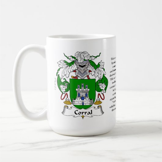 畜舎家族の紋章付き外衣 コーヒーマグカップ (左)