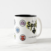 略奪品のロゴ ツートーンマグカップ (正面右)