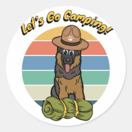 番おもしろい犬がキャンプに行きたい ラウンドシール