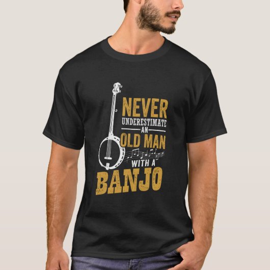 番上のある老人を決して過小評価しないおもしろい Tシャツ (正面)