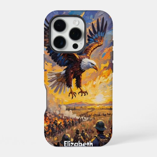 番人ワシ、サンセットバトル iPhoneケース (裏面)