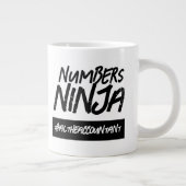 番号おもしろい忍者のハッシュタグ名 ジャンボコーヒーマグカップ (右)