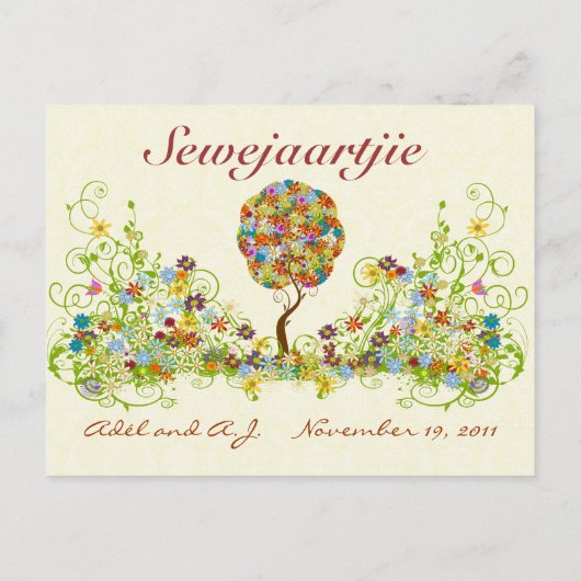 番号ではなくパッチワークの花の愛の名前 ポストカード (裏面)