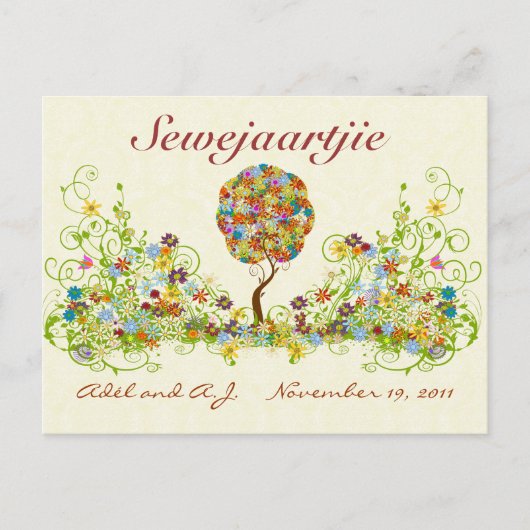 番号ではなくパッチワークの花の愛の名前 ポストカード (正面)