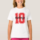 番号と名前をカスタマイズ Tシャツ (正面)