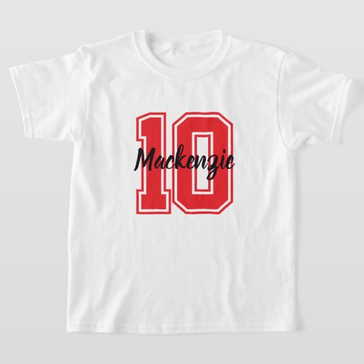 番号と名前をカスタマイズ Tシャツ (レイダウン)