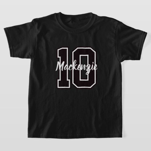 番号と名前をカスタマイズ Tシャツ (レイダウン)