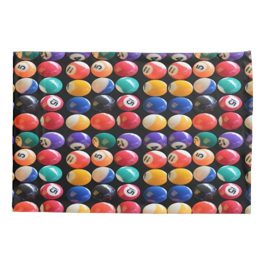 番号と色の付いた8玉枕ケース 枕カバー (裏面)