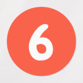 番号の赤いシール ラベル (デザイン1)