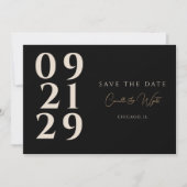 番号はっきりしたタイポグラフィモダンB&W QRコード 招待状 (正面)