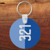 番号はっきりしたデザイン。キーリング キーホルダー (正面)