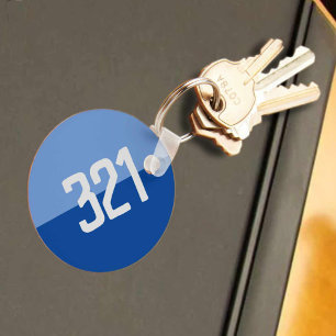 番号はっきりしたデザイン。キーリング キーホルダー