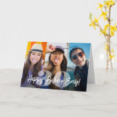 番号はっきりしたフォトコラージュハッピーバースデースクリプト カード (黄色い花)