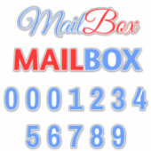 番号を含むメールボックスフレーズ シール (正面)