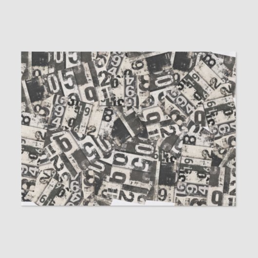 番号グランジ切り離しスクラップブックコラージギフト 薄葉紙 (正面)