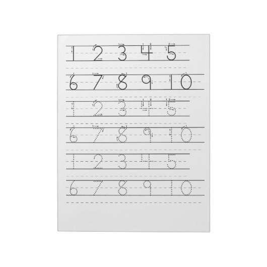 番号トレーシングワークシート ノートパッド (回転)