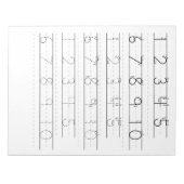 番号トレーシングワークシート ノートパッド (正面)