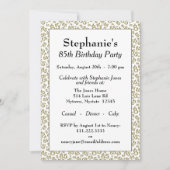 番号パターン85クール誕生日パーティー金ゴールド/白 招待状 (正面)