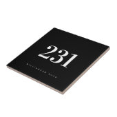 番号モダンアドレス（白黒） タイル (側面)