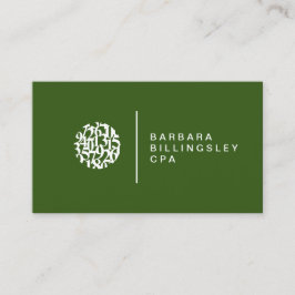 番号モダンロゴ会計士ダークグリーン 名刺
