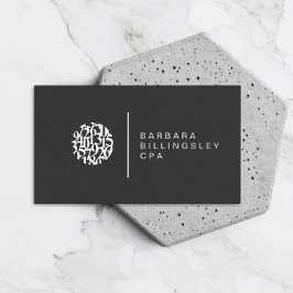 番号モダンロゴ会計士ダークグレー 名刺