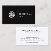 番号モダンロゴAccountant Black 名刺 (正面/裏面)