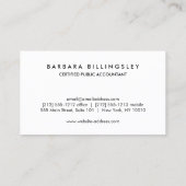 番号モダンロゴAccountant Black 名刺 (裏面)