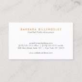 番号モダンロゴOrange Accountant 名刺 (裏面)