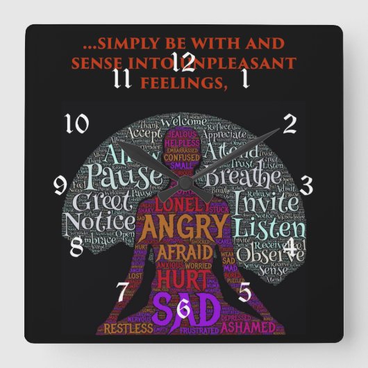 番号付きの感覚の壁掛け時計 スクエア壁時計 (正面)