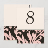 番号付きテーブルカードウェディングレセプションピンクブラウン ポストカード (正面/裏面)