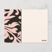 番号付きテーブルカードウェディングレセプションピンクブラウン ポストカード (裏面)