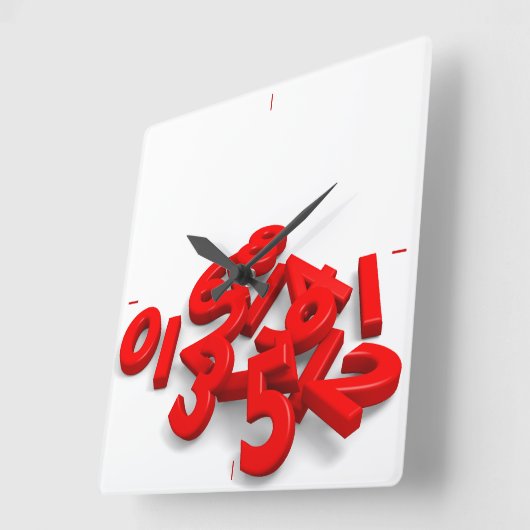 番号落ちたウォールクロック スクエア壁時計 (傾斜)