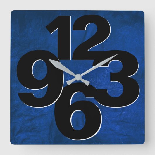 番号顔はっきりしたオンブルースクエアウォール時計 スクエア壁時計 (正面)