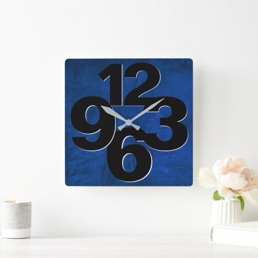 番号顔はっきりしたオンブルースクエアウォール時計 スクエア壁時計 (ホーム)