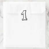 番号1間抜けの白いステッカー ラウンドシール (バッグ)