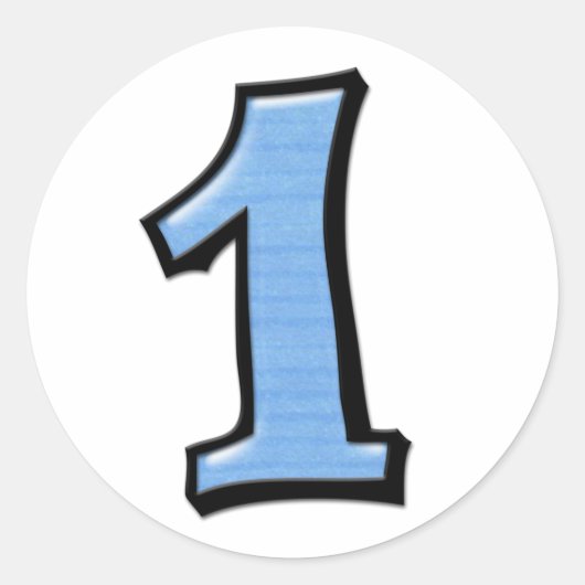 番号1青間抜けのステッカー ラウンドシール (正面)