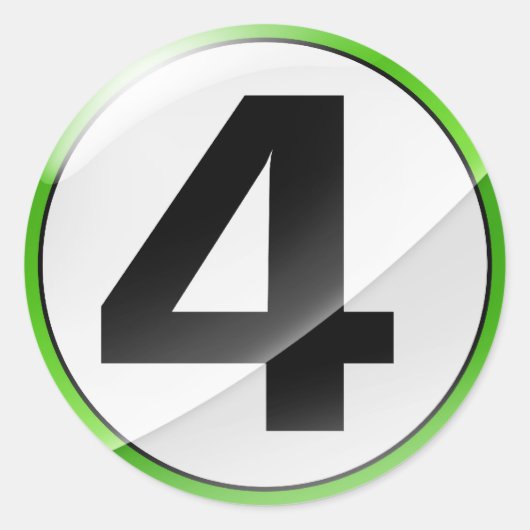 番号4緑のステッカー ラウンドシール (正面)