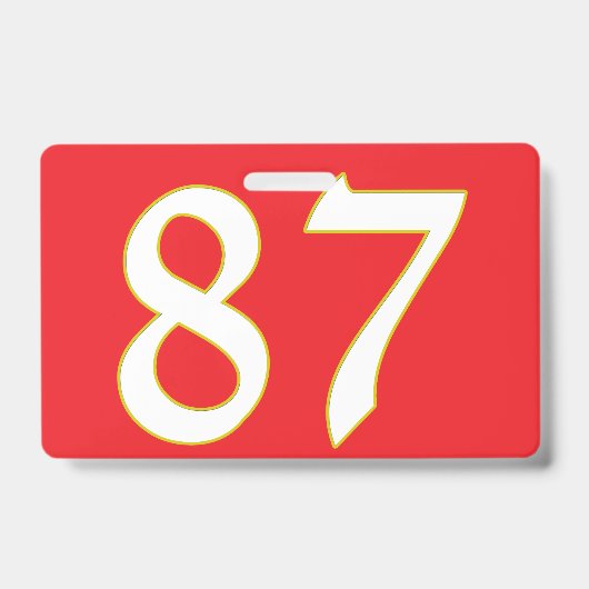 番号87の全ファン向け面白いギフト バッジ (正面)