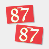 番号87の全ファン向け面白いギフト バッジ (正面＆裏面)