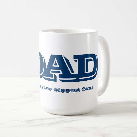 番号#1パパフカスタムァンのメッセージマグ コーヒーマグカップ (正面右)