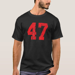 番号#47スポーツジャージーレッド動揺してヴィンテージLu Tシャツ