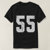 番号#55スポーツジャージー誕生日エイジラッキーナンバーWhi Tシャツ (デザイン正面)