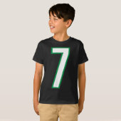 番号#7スポーツ白緑 Tシャツ (正面フル)