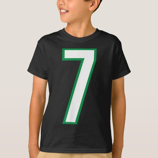 番号#7スポーツ白緑 Tシャツ (正面)