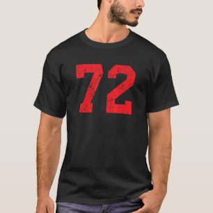 番号#72スポーツジャージーレッド動揺してヴィンテージLu Tシャツ