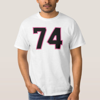 番号#74スポーツジャージーピンクブラックラッキーNo. Tシャツ