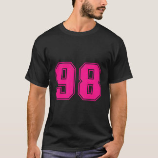 番号#98ピンクスポーツファンジャージー番号 Tシャツ