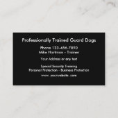 番犬の訓練および販売 名刺 (裏面)