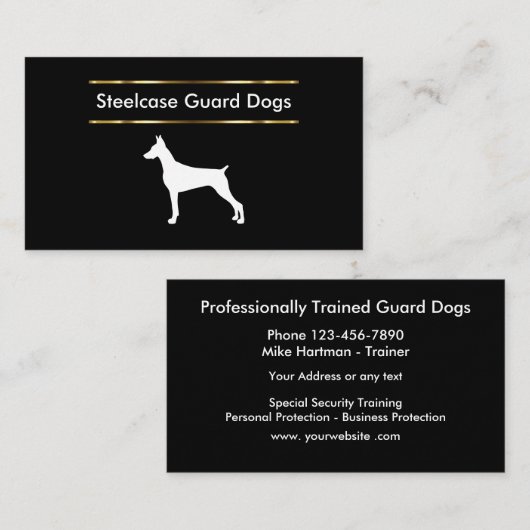 番犬の訓練および販売 名刺 (正面/裏面)