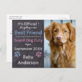 番犬係妊娠告知はがき 案内ポストカード (正面/裏面)